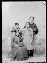 Arnold Kinzhuna and Hulda Kinzhuna with a young boy and girl, c.1888